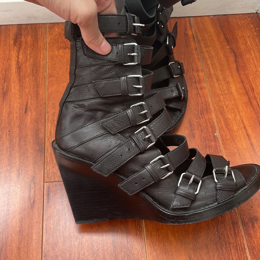Ann demeulemeester gladiator leather sandal wedges - Picture 8 of 8